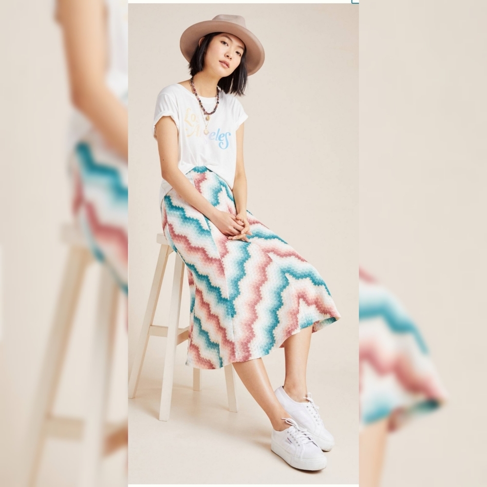 NWT Anthropologie Maria Chevron Sweater Skirt